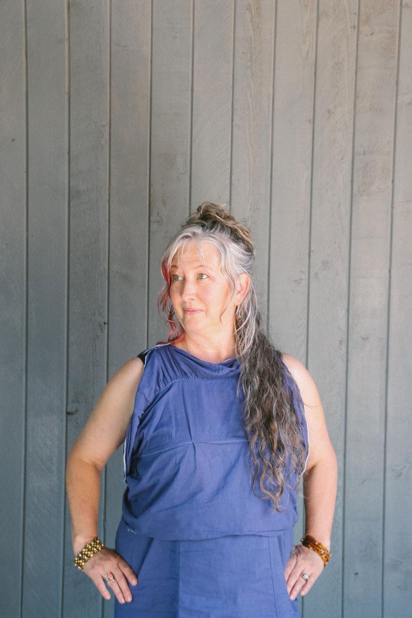 Colleen Fletcher Blue dress