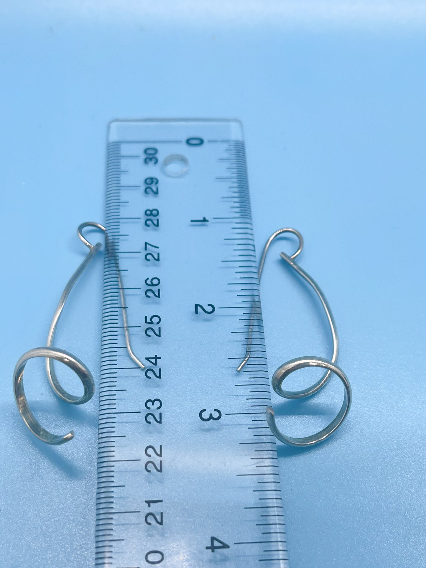 Silver coil earrings