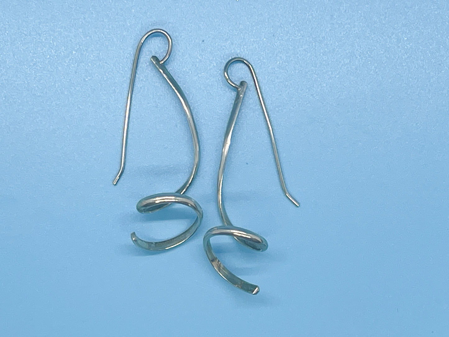 Silver coil earrings