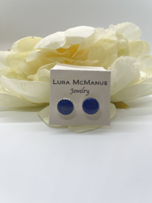 Lapis silver earrings