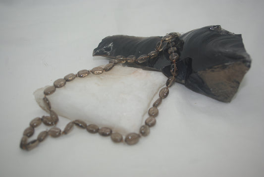 Smokey Quartz Necklace 18 in