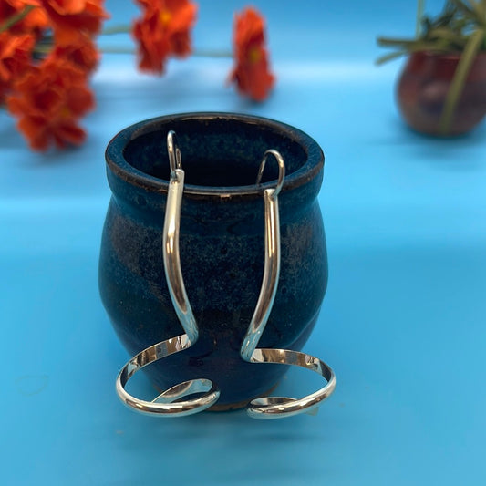 Silver coil earrings