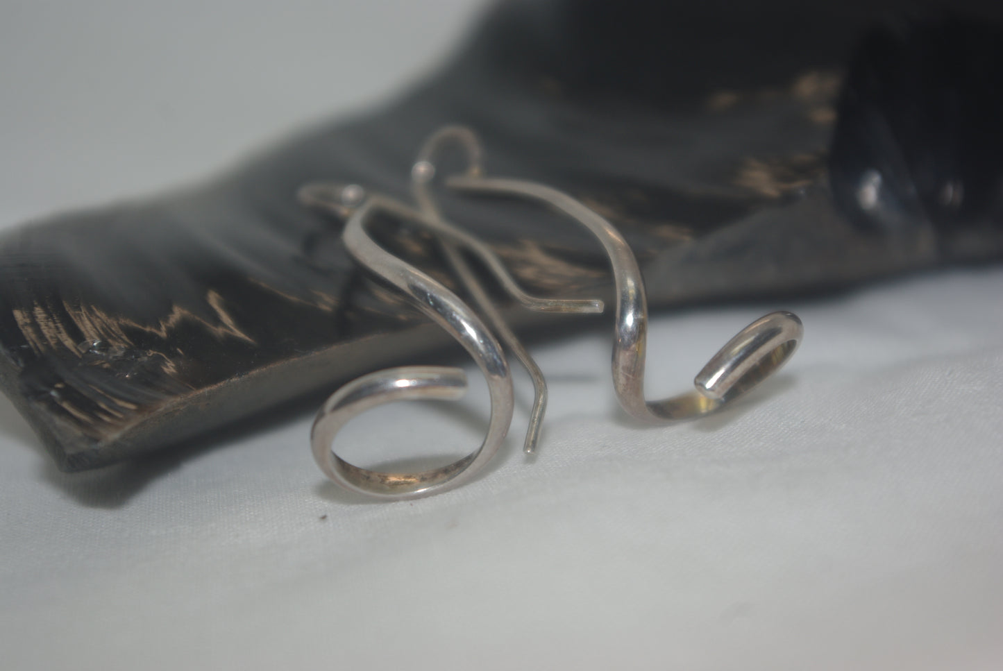 Hand-Forged Silver Coil Drops