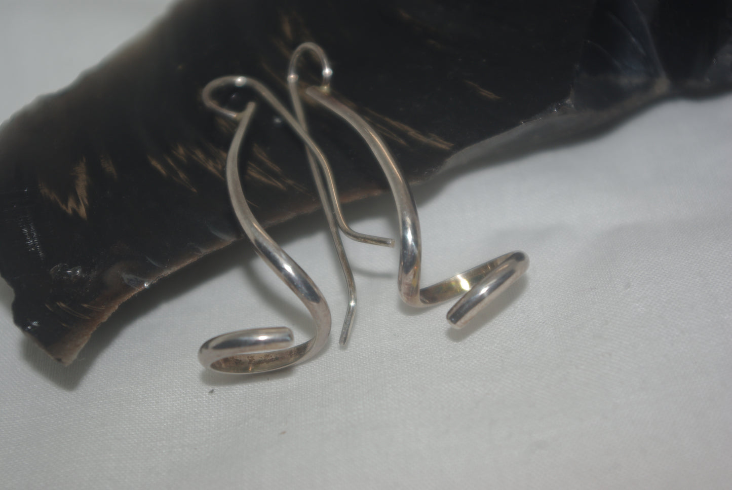 Hand-Forged Silver Coil Drops