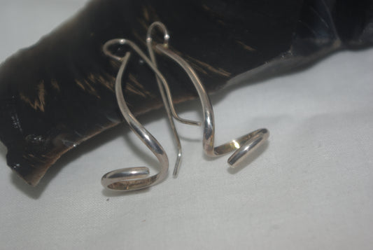 Hand-Forged Silver Coil Drops