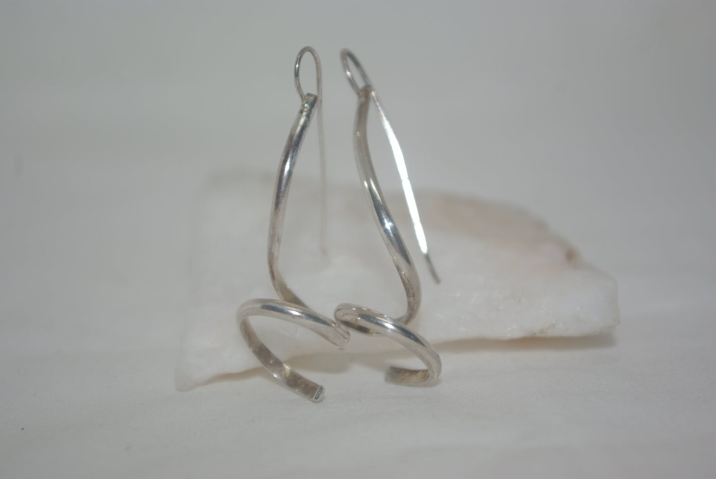 Hand-Forged Silver Coil Drops
