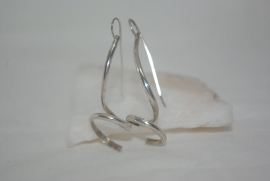 Hand-Forged Silver Coil Drops