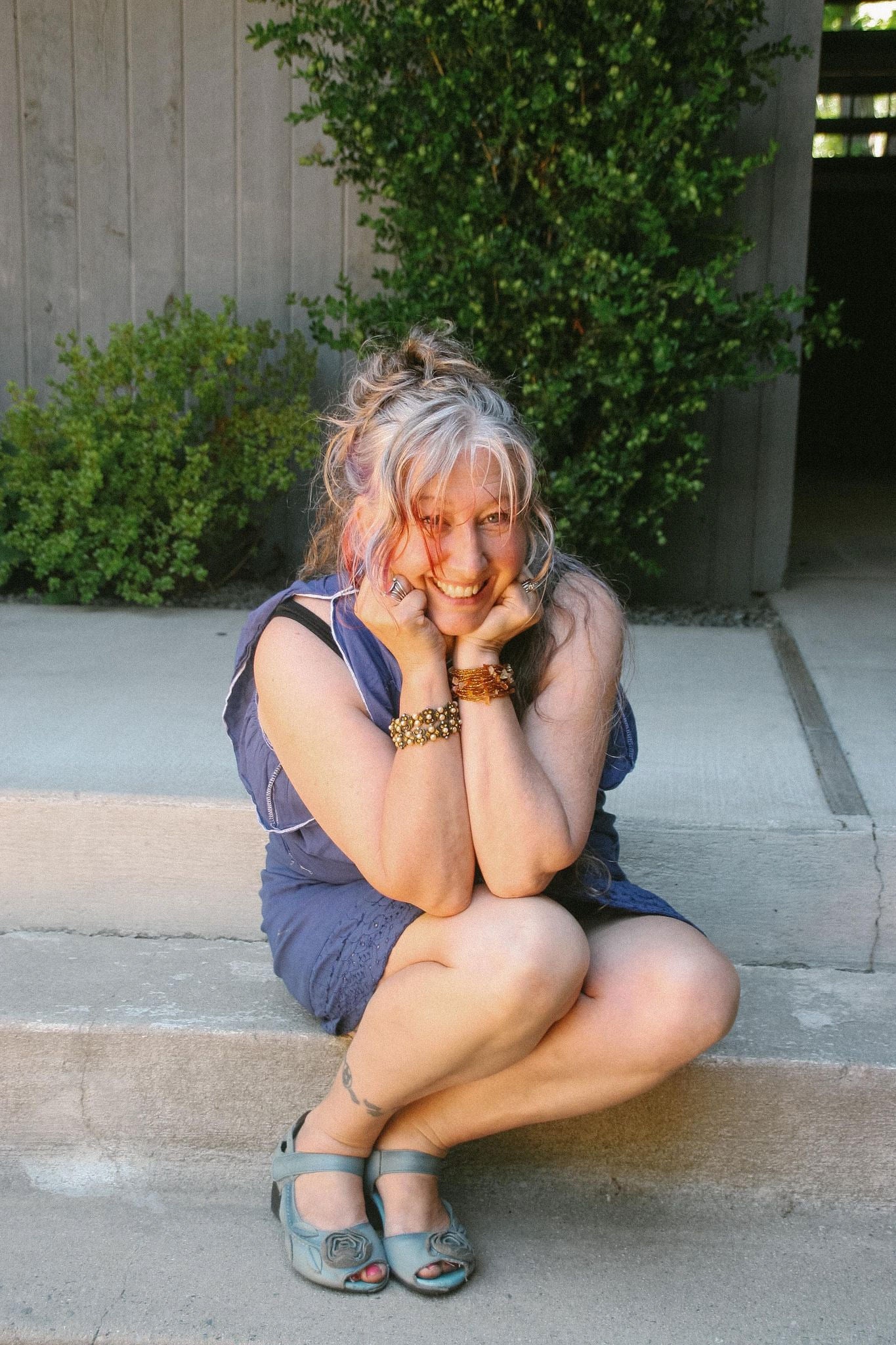 Colleen Fletcher Blue dress