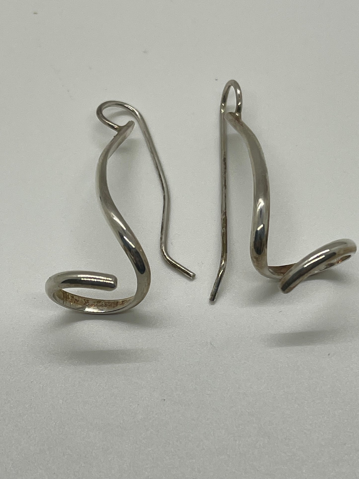 Silver coil earrings
